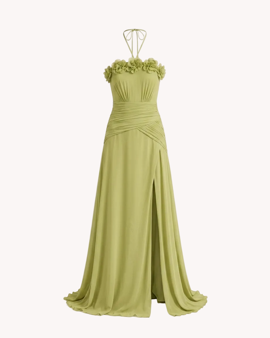 apple green formal dress Flora fitting bodice transitions into Cocktail Dress Beautiful A-Line Western Fusion Color:Green / Navy Plaid