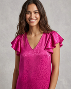 Blusa Caprari Fucsia jacquard satinado - modelo