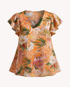 Blusa Caprari estampado tropical naranja - vista del producto