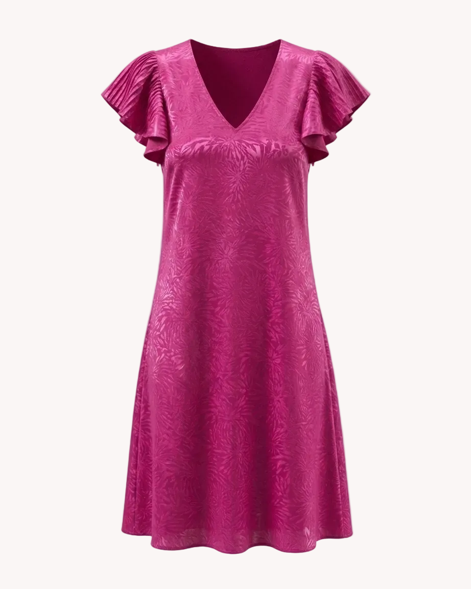 Vestido Caprari Jacquard Fucsia - Vista frontal sin modelo
