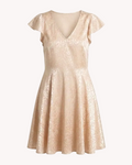 Vestido Caprari Jacquard Champán - Vista del vestido plano