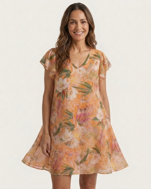 Vestido Caprari Tropical - Vista frontal con modelo