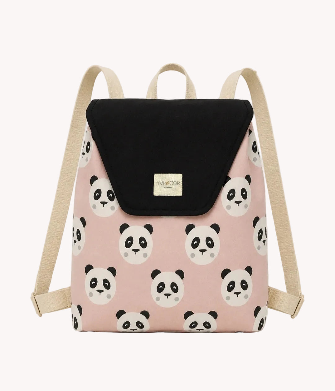 Mochila Petit Panda Rosa vista frontal sobre fondo blanco