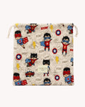 Bolsa de muda impermeable estampado superhéroes vista frontal