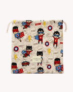 Bolsa de muda impermeable estampado superhéroes vista frontal