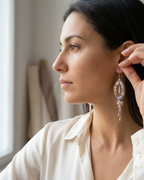 Yvicor Collection Lilac Stone Oval Hoop Costume Earrings