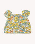 Conjunto de gorrito y babero para bebé con estampado floral vintage, de Yvicor Atelier de Costura.