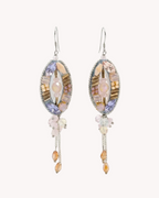 Yvicor Collection Lilac Stone Oval Hoop Costume Earrings
