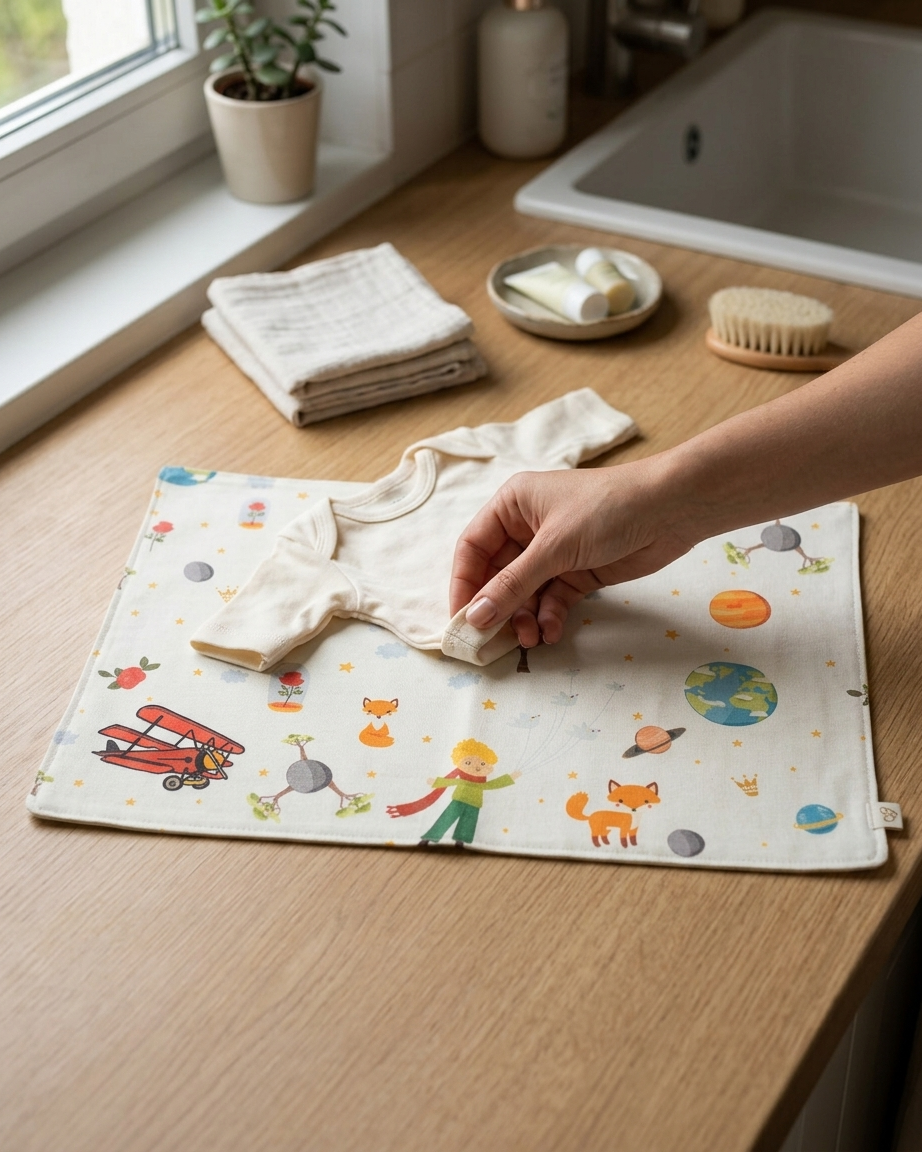 Mantel individual infantil en algodón con estampado de El Principito, de Yvicor Atelier de Costura (vista 2).