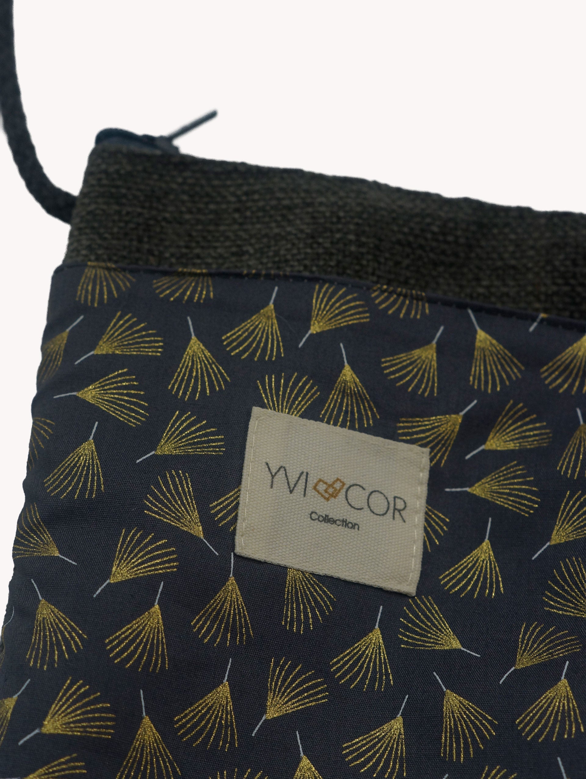 Portamóvil bandolera hojas ginkgo doradas Yvicor Collection - Atelier Yvicor