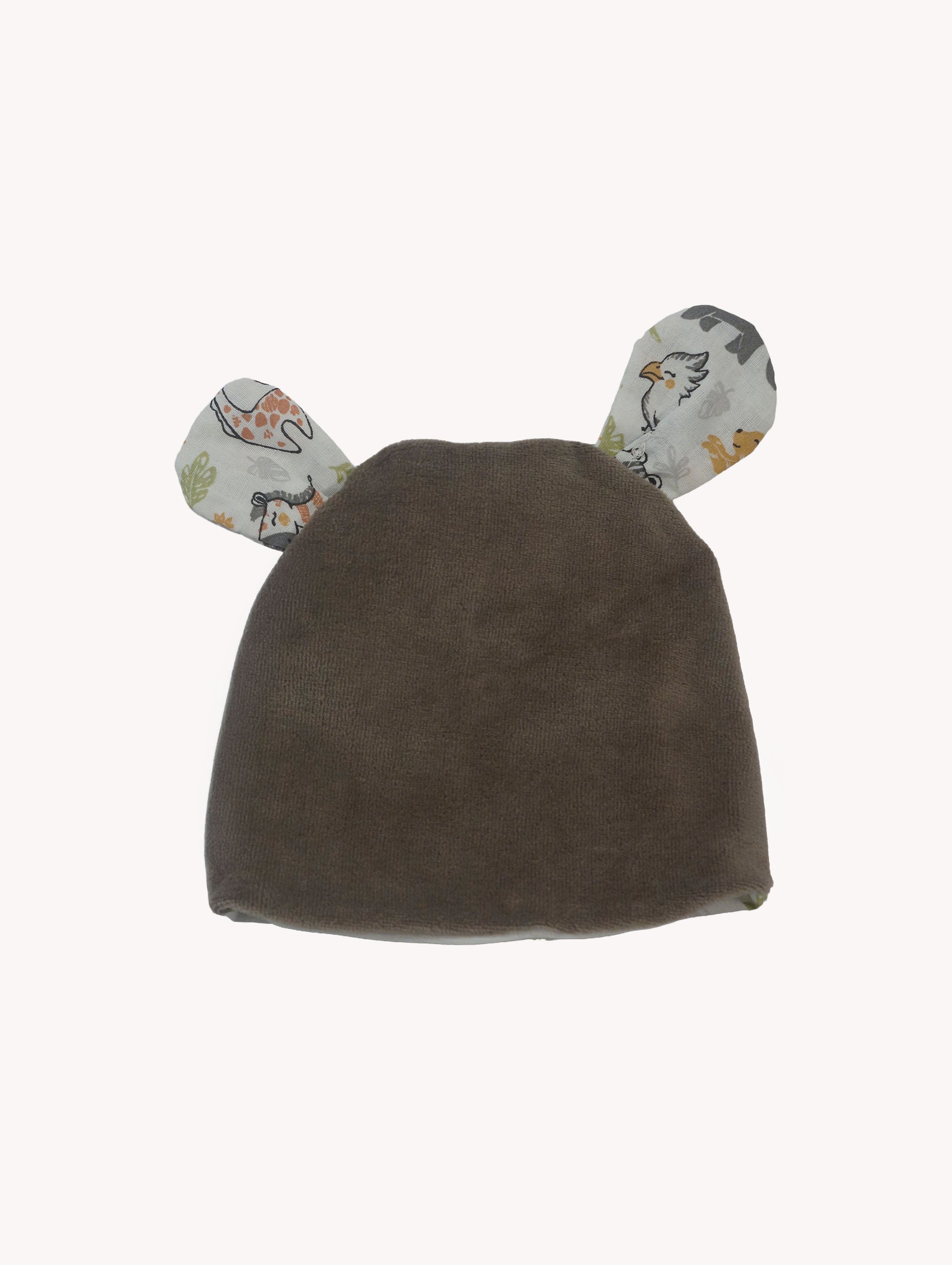 Gorrito Bebé Reversible con Orejas Safari y Marrón - Atelier Yvicor