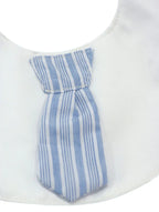 Babero con diseño de rayas en forma de corbata para bebé, de la colección Yvicor, confeccionado por Yvicor Atelier de Costura.