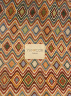 Mochila Camil artesanal con tejido tapiz zigzag terracota y base de ante, de Yvicor Atelier de Costura (vista 4).