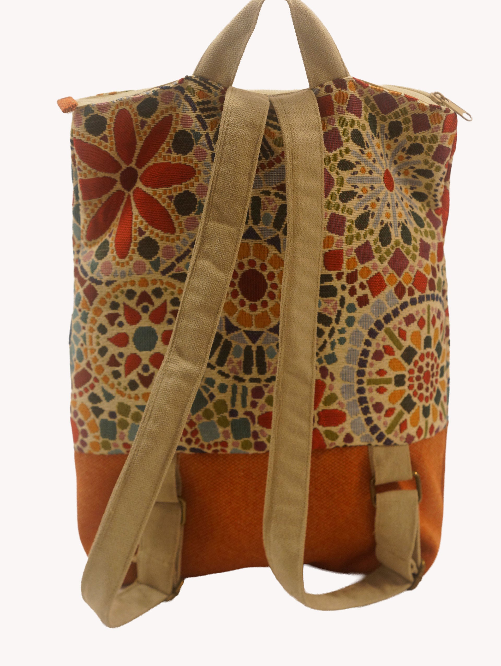 Mochila Tapiz Mosaico Mandala Naranja Yvicor Collection - Atelier Yvicor