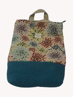 Mochila Tapiz Dalias Multicolor Azul Petróleo Yvicor Collection - Atelier Yvicor
