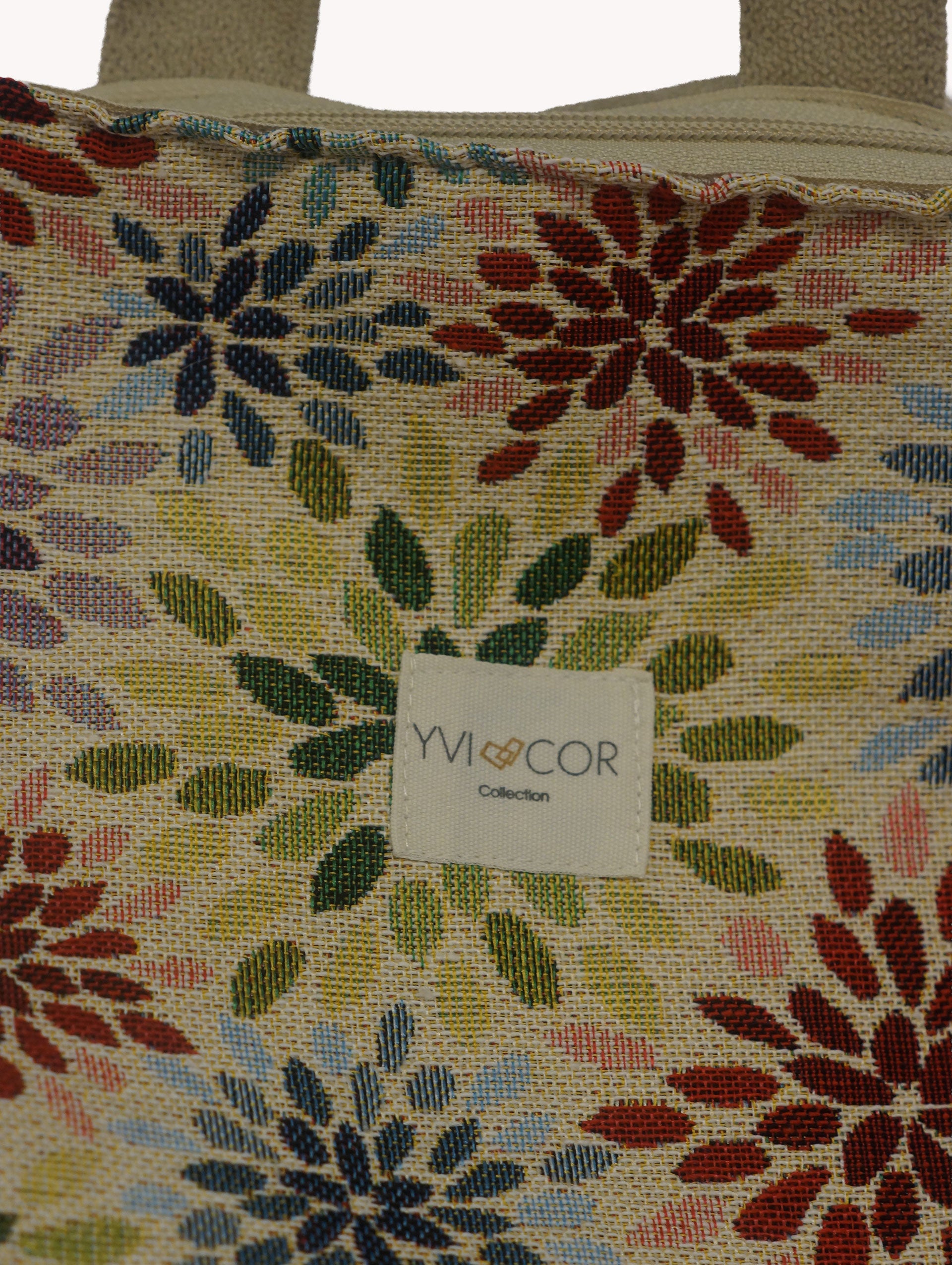Mochila Tapiz Dalias Multicolor Azul Petróleo Yvicor Collection - Atelier Yvicor