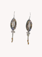 Pendientes Bisutería Aro Oval Piedras Malva Yvicor Collection - Atelier Yvicor
