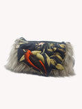 Bolso Clutch 3D Relieve Loro Tropical Pelo Gris Yvicor Collection - Atelier Yvicor