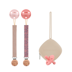 Kit Nenina & Co Rosa pálido + Rosa| 2 Chupetes + 2 Chupeteros + Guardachupete