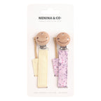 Kit Nenina & Co Gris + Rosa pálido| 2 Chupetes + 2 Chupeteros + Guardachupete