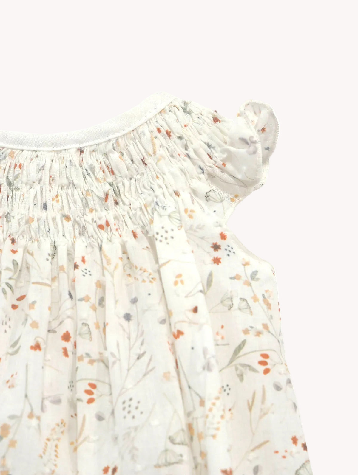 Conjunto Bebé Vestido alas de angel y Bombacha Botánico Acuarela