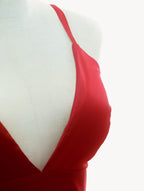 Vestido Largo Rojo Espalda Cruzada - Atelier Yvicor