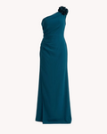 Vestido Rosaura de Atelier Yvicor en color azul petróleo, diseño elegante y femenino.