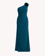 Vestido Rosaura de Atelier Yvicor en color azul petróleo, diseño elegante y femenino.
