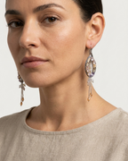Yvicor Collection Lilac Stone Oval Hoop Costume Earrings