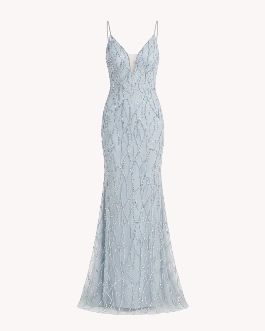 Vestido de Gala Eternidad Azul con Pedrería