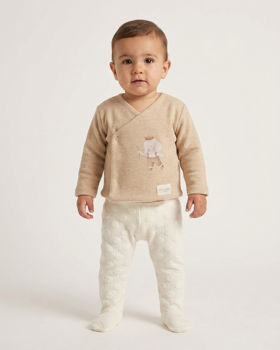 Conjunto Bebé Elefantito Rey Camel Yvicor Collection