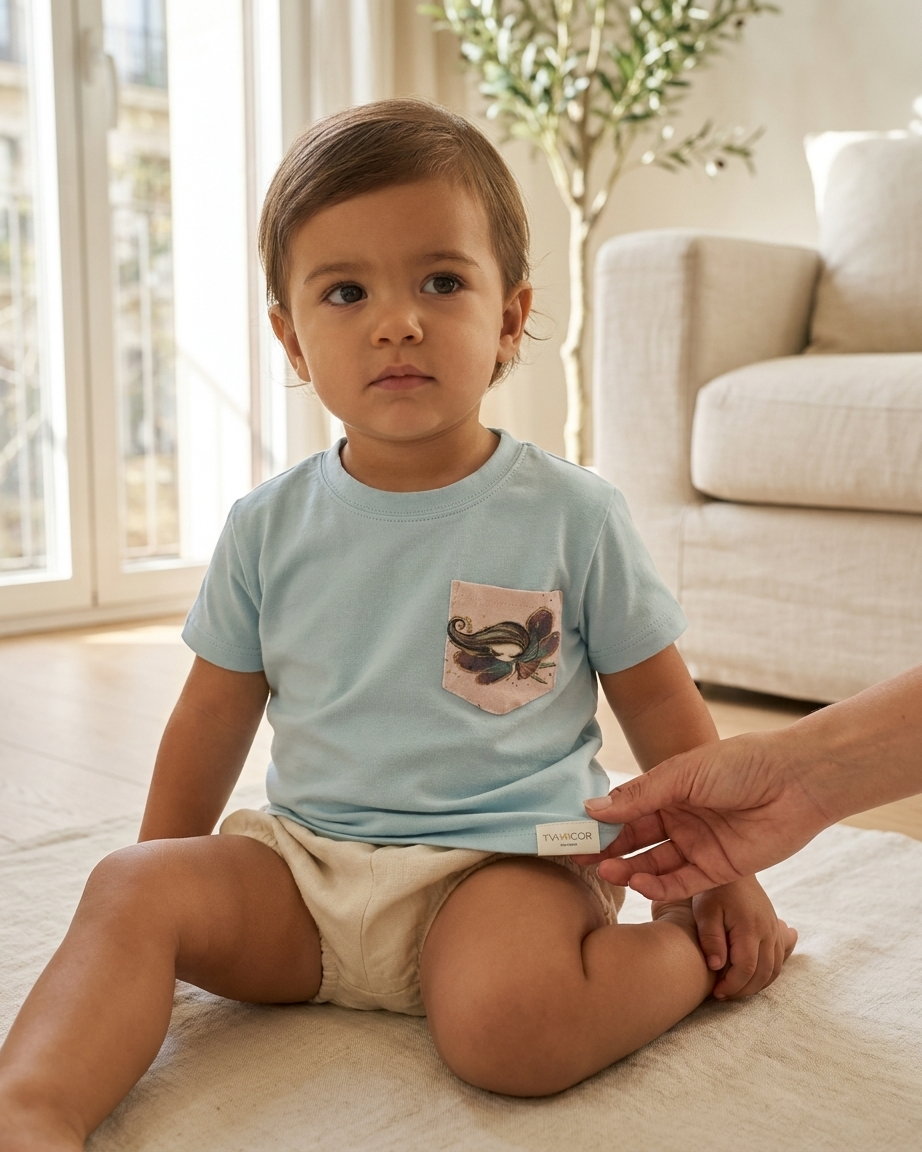 Camiseta Niña Hadita Azul Celeste Yvicor Collection