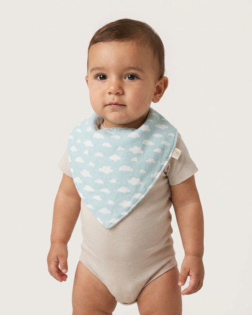 Babero Bandana Nubes Azul Yvicor Collection