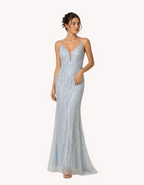 Vestido de Gala Eternidad Azul con Pedrería