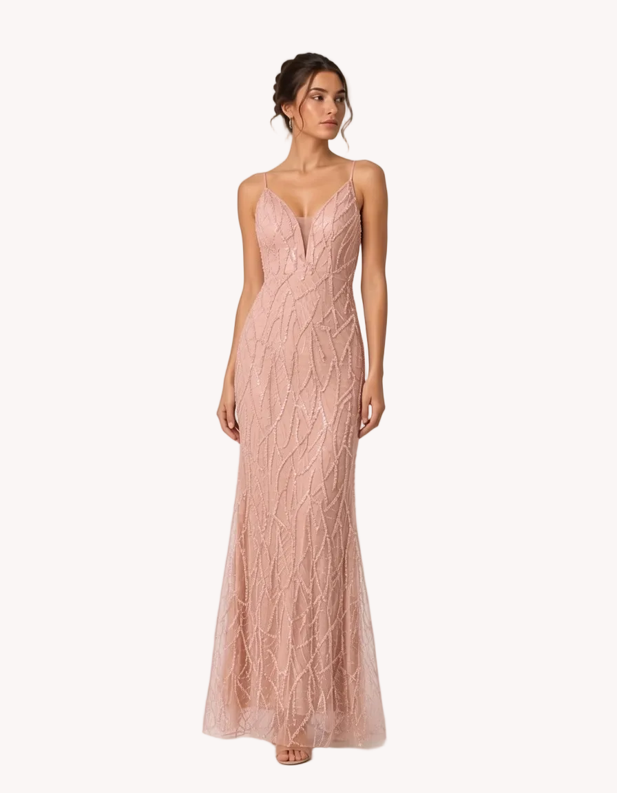 Vestido de Gala Eternidad Rosa con Pedrería