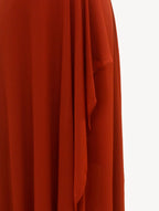 Vestido Largo Rojo Teja con Volantes - Atelier Yvicor